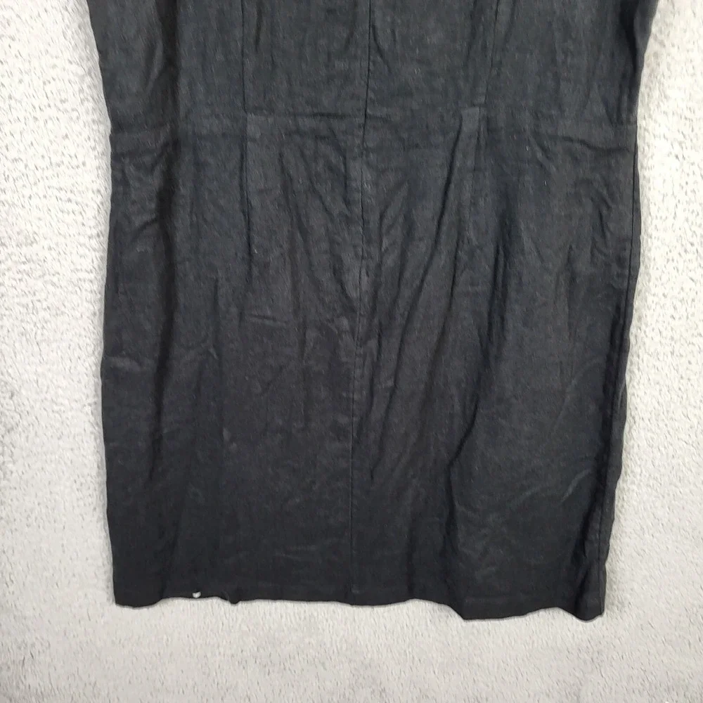 J Jason Wu Black Linen Blend Palm Tree Embroidered Mini Dress Women's Size 12